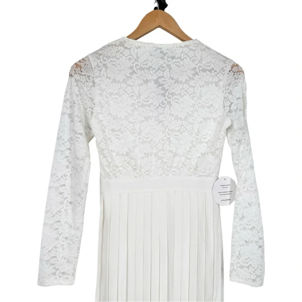 Little Mistress Lacing Down the Aisle Midaxi Dress size US 4 Long Sleeves Modest - Picture 8 of 16